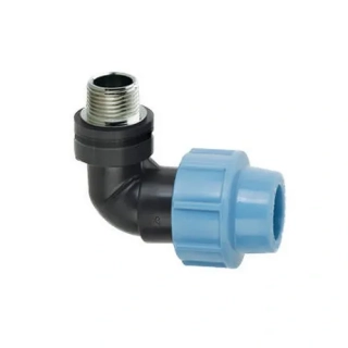 PE koleno 25 mm x 3/4" s vonkajším mosadzným závitom