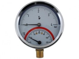 Termomanometer 0-6bar, 0-120°C,   spodný vývod - 1/2´´